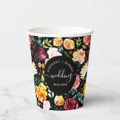 イングリッシュガーデンサマーフラワーカスタムウェディング文字 紙コップ (裏面)