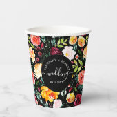 イングリッシュガーデンサマーフラワーカスタムウェディング文字 紙コップ (正面)