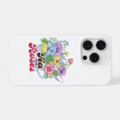 イングリッシュガーデンスタイルの紅茶とバラのフラワーアート iPhoneケース (裏面横)
