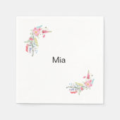 イングリッシュガーデンパーソナライズされたバースデーパーティーII スタンダードカクテルナプキン (正面)