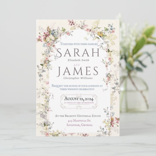 イングリッシュガーデンパーティー結婚式招待状 招待状 (スタンド正面)