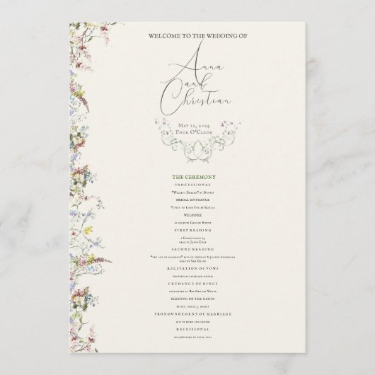 イングリッシュガーデンパーティー結婚式 プログラム (正面)