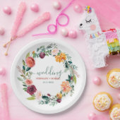 イングリッシュガーデンフラワーズリースカスタムウェディング文字 ペーパープレート (パーティー)