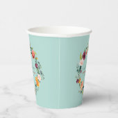 イングリッシュガーデンフラワーズリースカスタムウェディング文字 紙コップ (右)