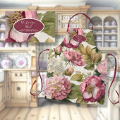 イングリッシュガーデンフローラあじさい牡丹ピンクマザー エプロン