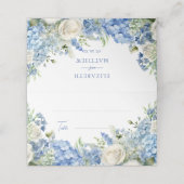 イングリッシュガーデンブルーアジデンシアホワイトローズ結婚ズ プレイスカード (外部開封)