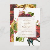 イングリッシュガーデンヴィンテージバラブライダルシャワー 招待状 (正面/裏面)