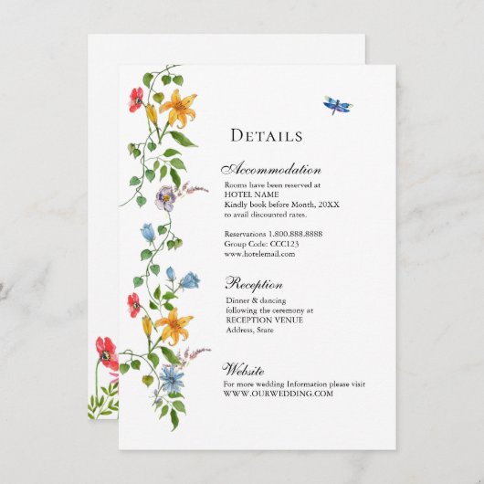 イングリッシュガーデン結婚フローラ エンクロージャーカード (正面/裏面)