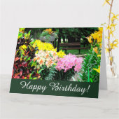イングリッシュガーデン花模様誕生日グリーティングカード カード (黄色い花)