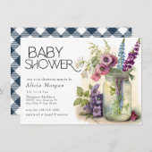 イングリッシュガーデン |コテージ花赤ちゃんシャワー 招待状 (正面/裏面)