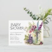 イングリッシュガーデン |コテージ花赤ちゃんシャワー 招待状 (スタンド正面)