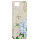 イングリッシュガーデン、ブルーnピンクアジサイ水彩色 Case-Mate iPhoneケース (裏面/右)