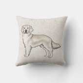 イングリッシュクリームゴールデンレトリバーかわいい漫画の犬 クッション (裏面)