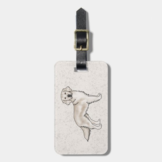 イングリッシュクリームゴールデンレトリバーかわいい漫画の犬 ラゲッジタグ (正面縦)