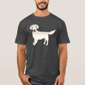 イングリッシュクリームゴールデンレトリバーかわいい漫画の犬 Tシャツ (正面)