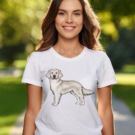 イングリッシュクリームゴールデンレトリバーかわいい漫画の犬 Tシャツ