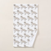 イングリッシュクリームゴールデンレトリバーかわいい犬のパターン バスタオルセット (ハンドタオル)