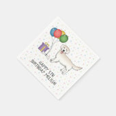 イングリッシュクリームゴールデンレトリバーかわいい犬 – 誕生日 スタンダードカクテルナプキン (角)