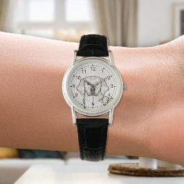 イングリッシュクリームゴールデンレトリバーカワイドッグポートレート 腕時計