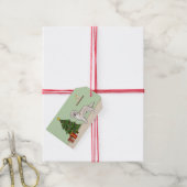 イングリッシュクリームゴールデンレトリバードッグクリスマスツリー ギフトタグ (より糸付き)