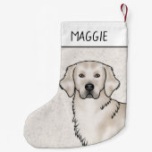 イングリッシュクリームゴールデンレトリバードッグ名前をカスタムする スモールクリスマスストッキング (裏面)