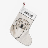 イングリッシュクリームゴールデンレトリバードッグ名前をカスタムする スモールクリスマスストッキング (正面 (吊り時))