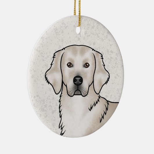 イングリッシュクリームゴールデンレトリバードッグ名前をカスタムする セラミックオーナメント (右)