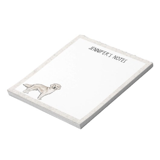 イングリッシュクリームゴールデンレトリバードッグ名前をカスタムする ノートパッド (回転)