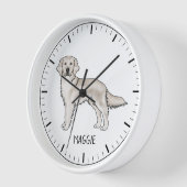 イングリッシュクリームゴールデンレトリバードッグ名前をカスタムする 壁時計 (傾斜)