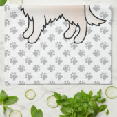 イングリッシュクリームゴールデンレトリバーマンガードッグ&ポーズ キッチンタオル (折り畳み)