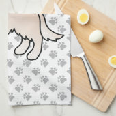 イングリッシュクリームゴールデンレトリバーマンガードッグ&ポーズ キッチンタオル (四つ折り)