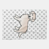 イングリッシュクリームゴールデンレトリバーマンガードッグ&ポーズ キッチンタオル (横)