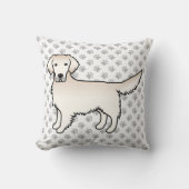 イングリッシュクリームゴールデンレトリバーマンガードッグ&ポーズ クッション (正面)