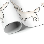 イングリッシュクリームゴールデンレトリバー漫画の犬パターン ラッピングペーパー (ロールコーナー)