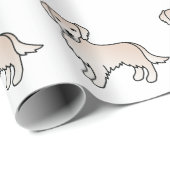 イングリッシュクリームゴールデンレトリバー漫画の犬パターン ラッピングペーパー (ロールコーナー)