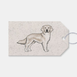 イングリッシュクリームゴールデンレトリバー かわいい カートゥーン 犬 ギフトタグ