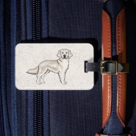 イングリッシュクリームゴールデンレトリバー かわいい カートゥーン 犬 ラゲッジタグ