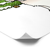 イングリッシュクリームゴールデンレトリバーin冬&木 ポスター (角)