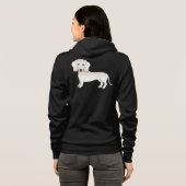 イングリッシュクリームスムースコートダックスシュント漫画の犬 パーカ (裏面フル)