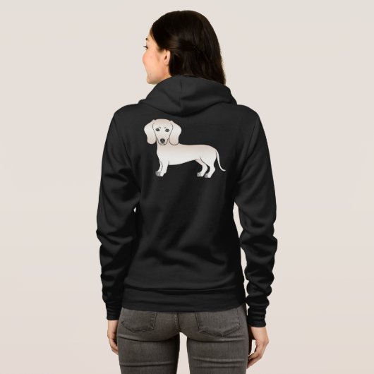 イングリッシュクリームスムースコートダックスシュント漫画の犬 パーカ (裏面フル)