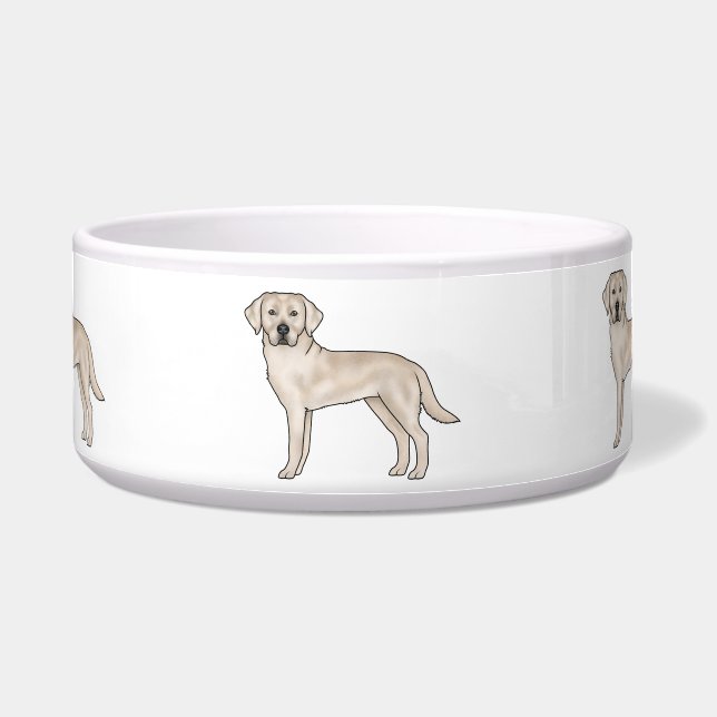 イングリッシュクリームラブラドールレトリエバーカートゥーンラボードッグ ボウル (正面)