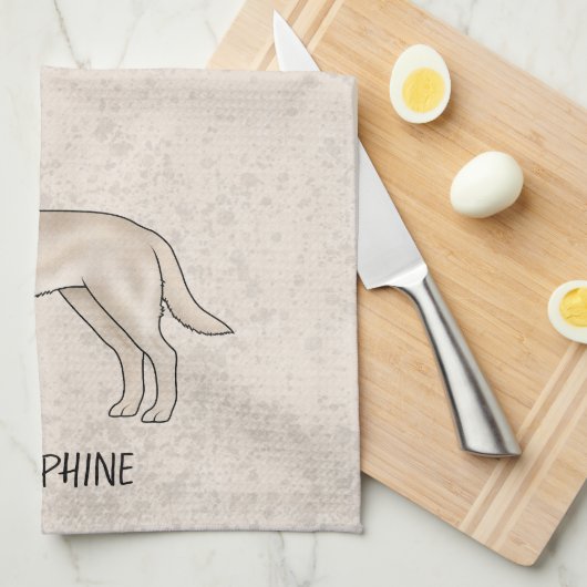 イングリッシュクリームラブラドールレトリエバーラボ名前をカスタムする キッチンタオル (四つ折り)