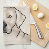 イングリッシュクリームラブラドールレトリバーキュートラボドッグヘッド キッチンタオル (四つ折り)
