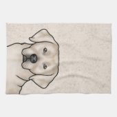 イングリッシュクリームラブラドールレトリバーキュートラボドッグヘッド キッチンタオル (横)