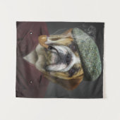 イングリッシュクールブルドッグ喫煙パイプ タペストリー (正面(横))