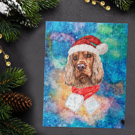 イングリッシュコッカースパニエル犬のクリスマス ジグソーパズル