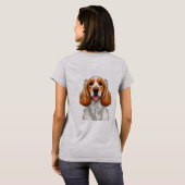 イングリッシュコッカースパニエル犬の肖像 Tシャツ (裏面フル)