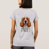 イングリッシュコッカースパニエル犬の肖像 Tシャツ (裏面)