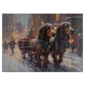 イングリッシュコッカースパニエル犬クリスマスフェスティバルシーズン カッティングボード (正面)