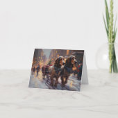 イングリッシュコッカースパニエル犬クリスマスフェスティバルシーズン カード (正面)